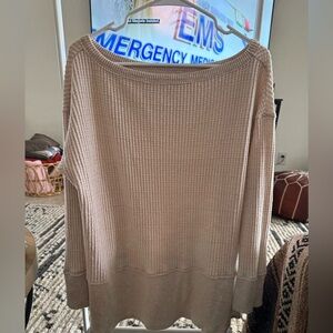 American Eagle Cream Waffle Knit Top